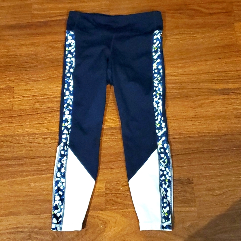 GAP Fit Women's Navy Blue/White Active Workout Pants - Size Medium